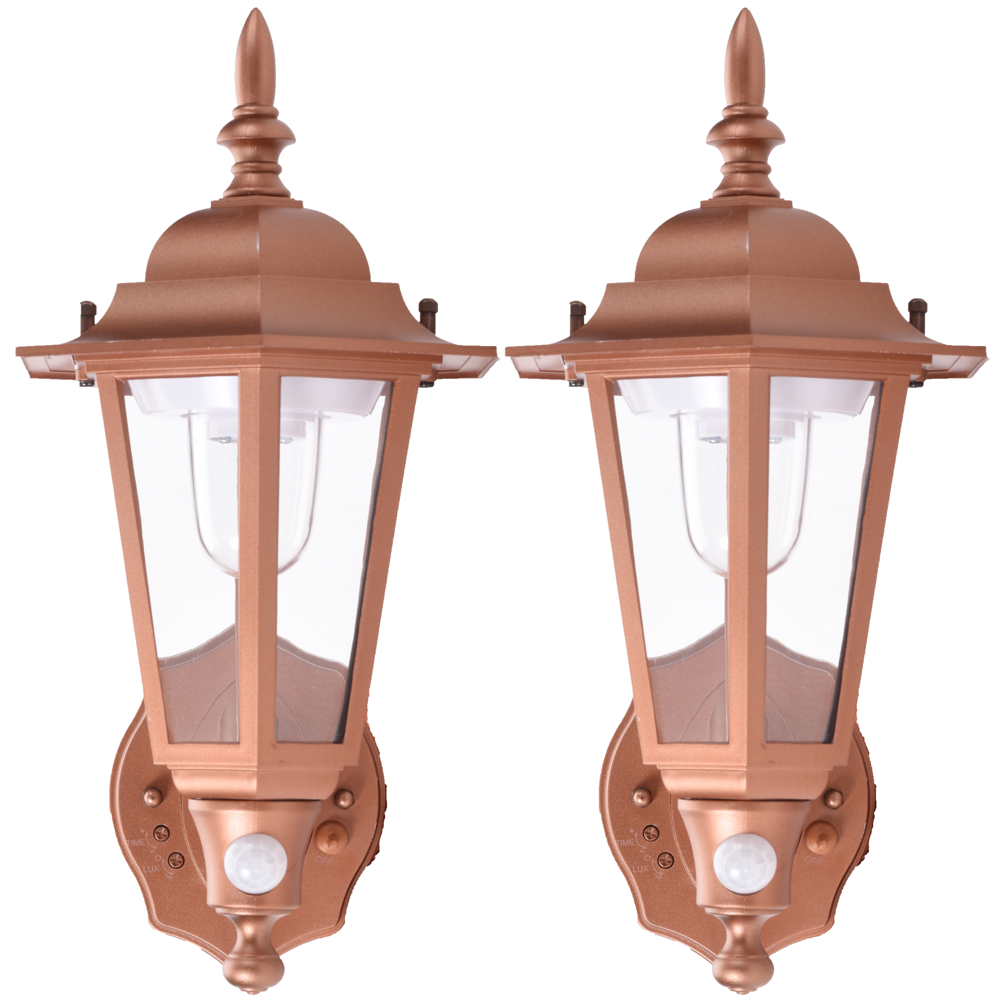 Maxsa Innovations Battery-Powered Motion-Activated LED Wall Sconce - Plastic, Weatherproof, Copper, 2-Pack, Model# 46719